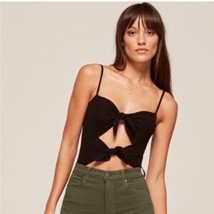 Reformation Bow Tie Bodysuit - Black